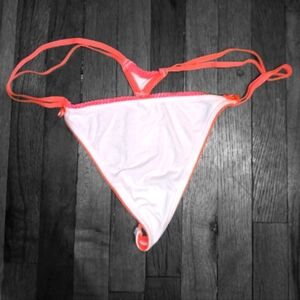 Juniors/Women's Neon Coral & White V-string Panties NWOT